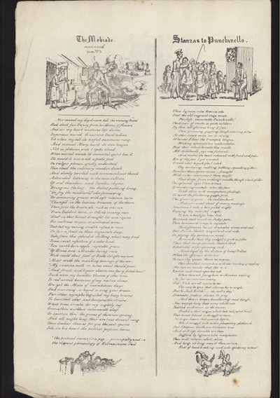 Oldal a Glasgow-i Vásárról szóló szórólapból, 1835. július 23-án (metszet) alkotó: English School