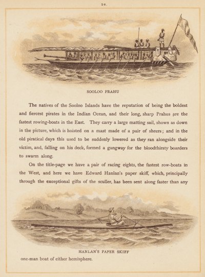 Oldal a The Boats of the World című könyvből, 19. század vége (színes litográfia) alkotó: English School