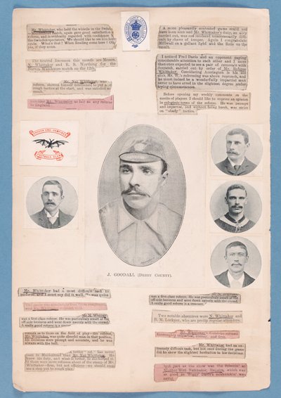Oldal egy albumból, amelyet Nat Whittaker állított össze az 1895-96-os szezonban alkotó: English School