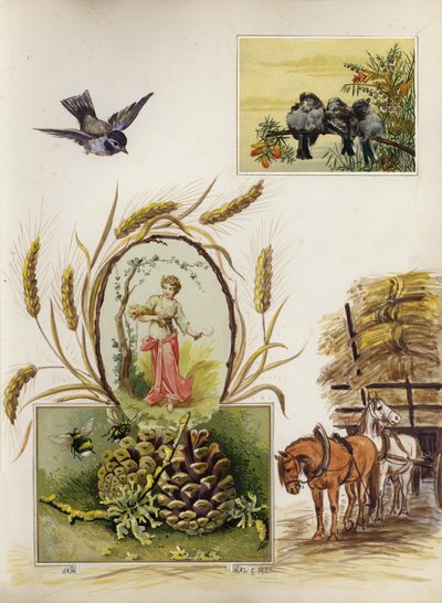 Oldal a késő viktoriánus vendégkönyvből (multimédiás) alkotó: English School