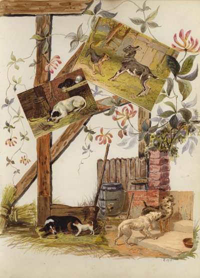 Oldal a késő viktoriánus vendégkönyvből (multimédiás) alkotó: English School