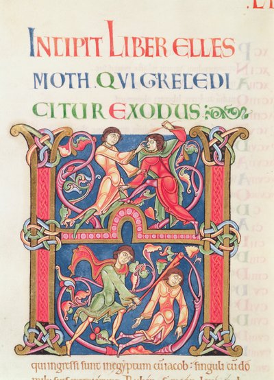 Oldal a Winchester Bibliából, 1150-80 körül (vellum) alkotó: English School
