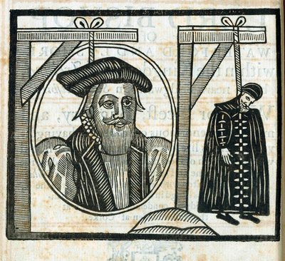 Pamflet, amely bejelenti John Atherton és szerelme, John Childe kivégzését bugris miatt alkotó: English School