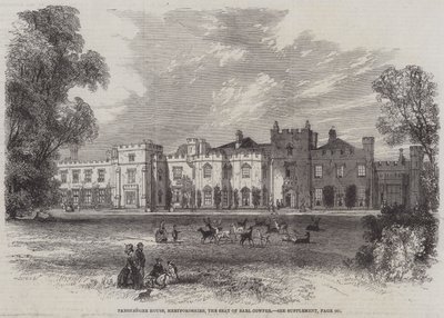 Panshanger House, Hertfordshire, Earl Cowper székhelye (metszet) alkotó: English School