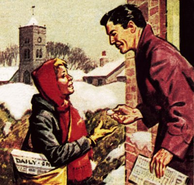 Papír fiú megkapta a karácsonyi dobozát alkotó: English School