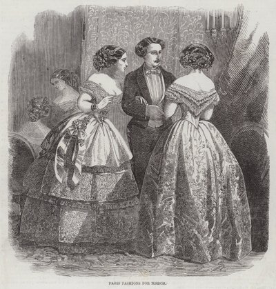 Párizsi divat márciusban (metszet) alkotó: English School