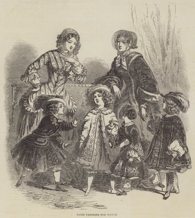 Párizsi divat márciusra (metszet) alkotó: English School