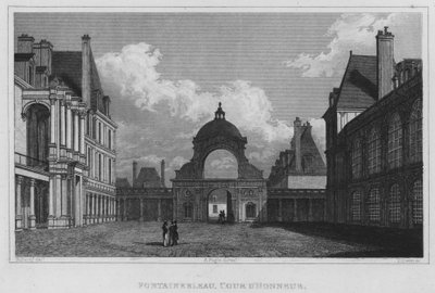 Párizs, Fontainebleau, Becsületbíróság (metszet) alkotó: English School