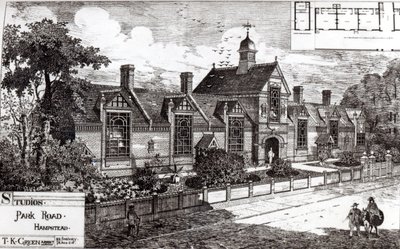 Park Road, Hampstead, a The Building Newsból, 1880. szeptember 3 alkotó: English School