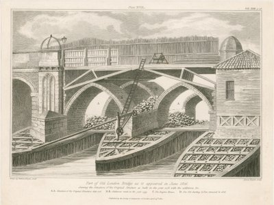 Az 1826 júniusában megjelent Old London Bridge része alkotó: English School