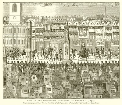 VI. Edward koronázási körmenetének része, 1547 alkotó: English School