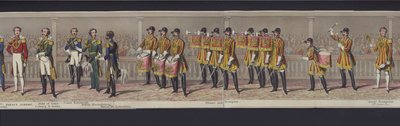 Részlet Viktória királynő 1840 körüli házasságáról készült panorámájából (kézzel színezett akvatinta) alkotó: English School