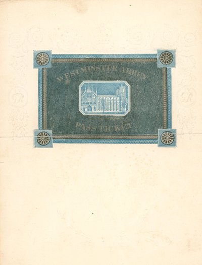 Belépőjegy a westminsteri apátságba IV. György király koronázására, 1821. július 17. alkotó: English School