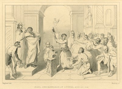Pál és Barnabás Lisztrában, XIV. Cselekedetek, 8-18 alkotó: English School