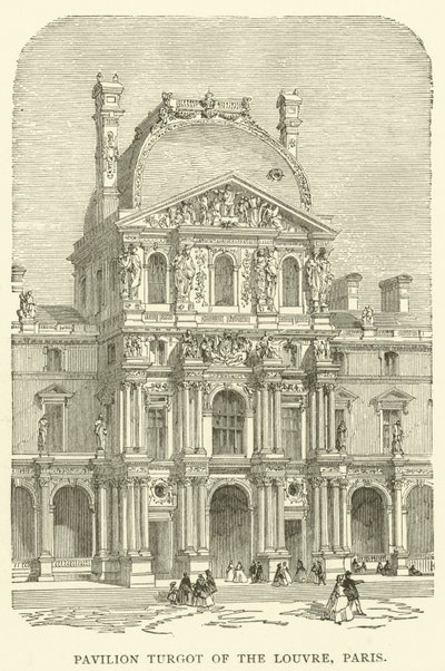A párizsi Louvre Turgot pavilonja (metszet) alkotó: English School
