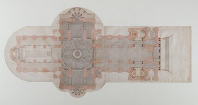 A Szent Pál-székesegyház burkolati terve, kivitelezés szerint, 1710 körül (toll- és tintamosás papíron) alkotó: English School