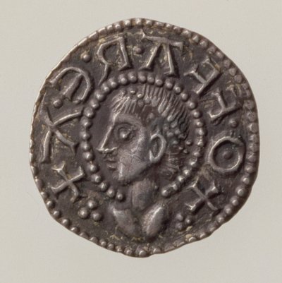 Penny of Offa, Mercia királya, 757-96 (előlap) (ezüst) (a hátoldalt lásd: 168072) alkotó: English School