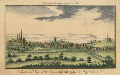 Lichfield városának perspektivikus képe, 1795-98 körül alkotó: English School