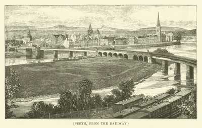Perth, a vasút felől (metszet) alkotó: English School