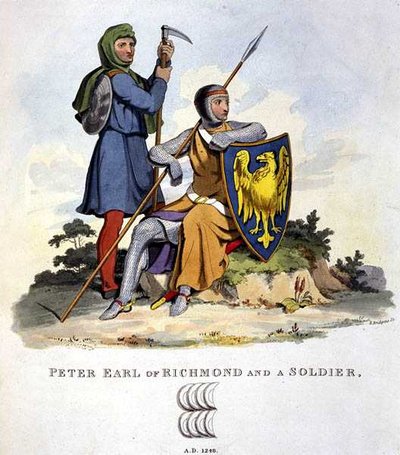 Peter, Earl of Richmond und ein Soldat von English School