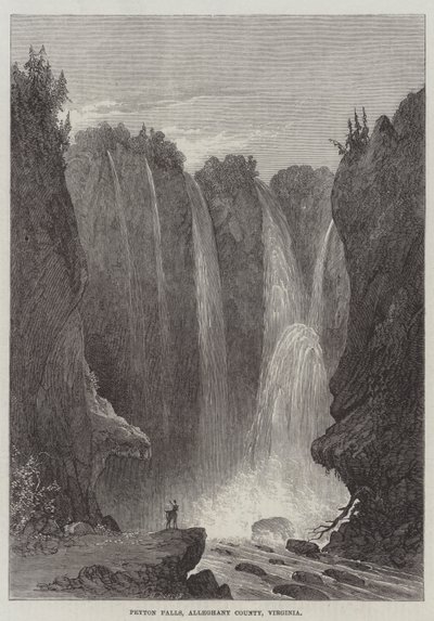 Peyton Falls, Alleghany megye, Virginia (metszet) alkotó: English School