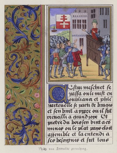 Philip Von Artaveld prédikál (színes metszet) alkotó: English School