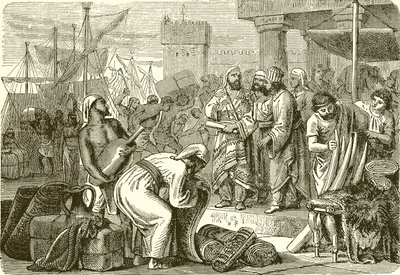 Föníciai kereskedők és kereskedők alkotó: English School