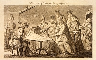 Európa képe 1772 júliusára, 1772 körül (metszet) alkotó: English School