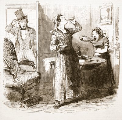 Festői vázlatok Londonról: The Lodging House, a The Illustrated London Newsból, 1849 alkotó: English School