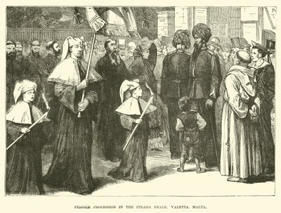 Zarándokmenet a királyi úton, Valletta, Málta alkotó: English School