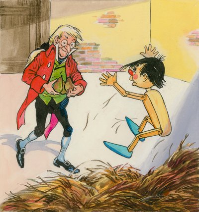Pinokkió (guache papíron) alkotó: English School