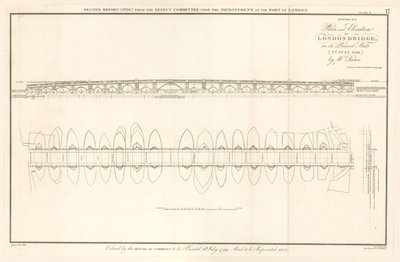 A London Bridge terve és emelése 1799. július 2-án alkotó: English School