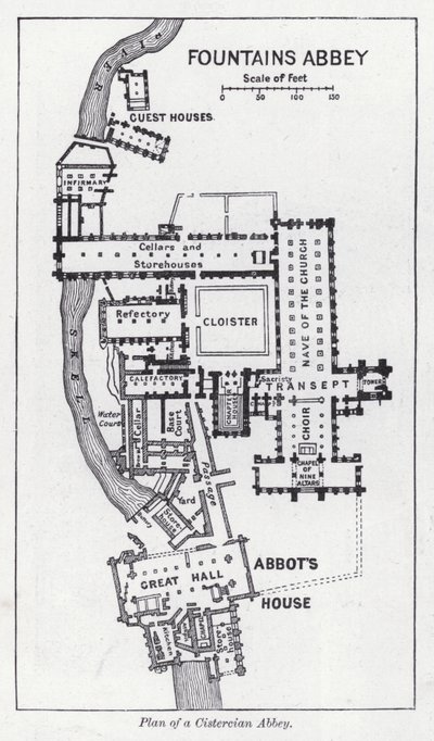 Egy ciszterci apátság terve (litho) alkotó: English School