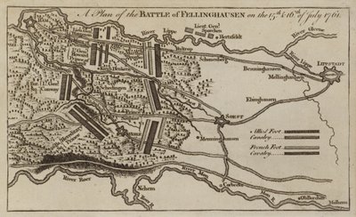 Plan der Schlacht von Villinghausen, Deutschland, Siebenjähriger Krieg, 15.-16. Juli 1761 von English School