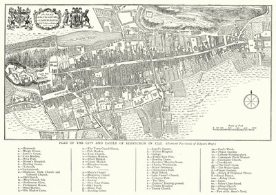 Edinburgh város és kastély terve 1742-ben (metszet) alkotó: English School
