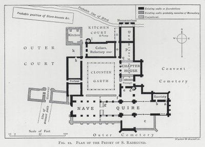S Radegund kolostorának terve (metszet) alkotó: English School