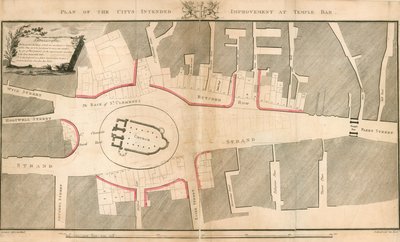 A város tervezett fejlesztésének terve a londoni Temple Barban alkotó: English School