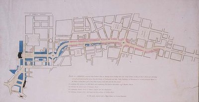Az alsóház elé terjesztették a Charing Crosstól a Portland Place-ig tartó utcát, amely a Marylebone Parkban található Crown Estate-hez vezet. alkotó: English School