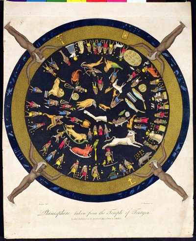 Tentyra templomából vett síkgömb, J. Chapman metszet, J. Wilkes adta ki 1804-ben alkotó: English School