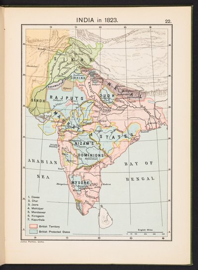 Tányér az India történelmi atlaszából, Charles Joppen alkotó: English School