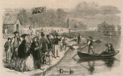 Élményhajók a vízen a Regents Parkban alkotó: English School