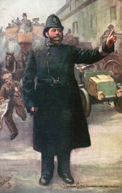 Rendőr irányítja a forgalmat alkotó: English School
