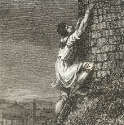 Pontius Comminius felmászik a Citadellára (metszet) alkotó: English School