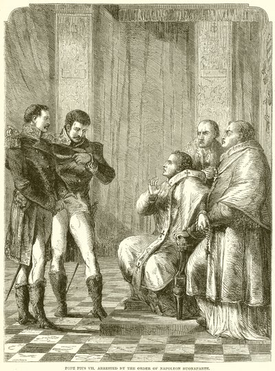 Pius pápa VII. Napóleon Buonaparte parancsára letartóztatták alkotó: English School