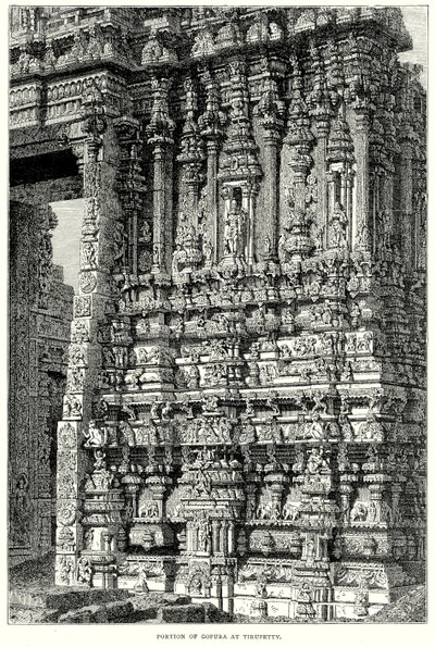 A Gopura egy része Tirupettyben (metszet) alkotó: English School