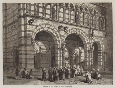 A luccai székesegyház homlokzatának része (metszet) alkotó: English School