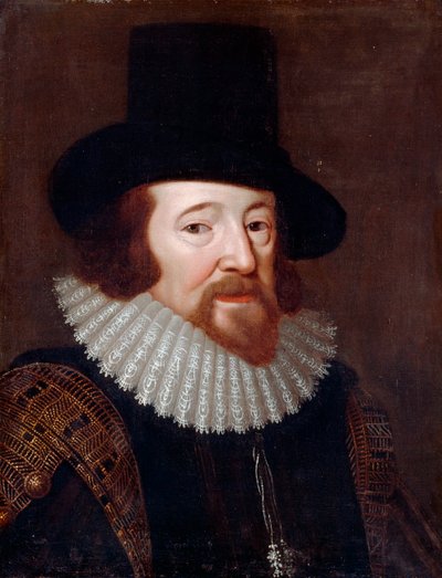 ""Francis Bacon (1561-1626), angol államférfi és filozófus portréja"" Névtelen festmény 1622 körül - Olaj, vászon Mérete 61x47 cm alkotó: English School