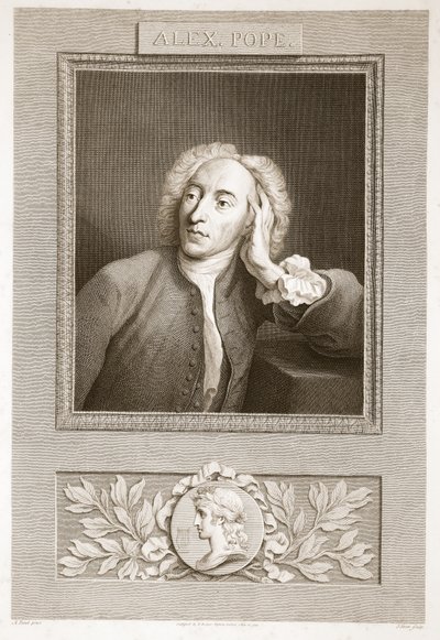Alexander Pope portréja, David Humes illusztrációja Anglia története, kocsma. R. Bowyer, London, 1812 alkotó: English School