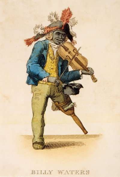 Billy Waters portréja, 1820 körül (rézkarc és metszet wc-vel) alkotó: English School