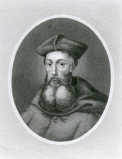 Reginald Pole bíboros (1500-58) portréja (metszet) alkotó: English School